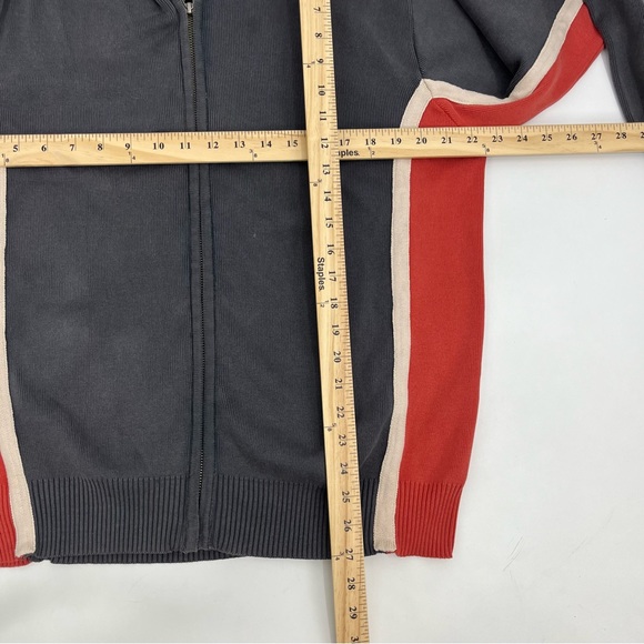 Diesel Jumper Mens XXL Grey Orange Sweater Full Zip Mock Neck Space Travelers - Picture 6 of 9